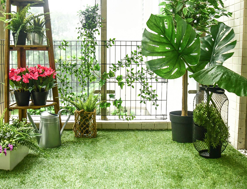 Living room with lawn balcony